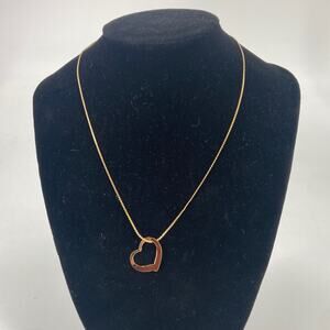 Vintage gold tone heart necklace